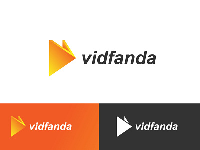 VidFanda Modern Logo branding business logo gradient logo logotype modern logo orange video