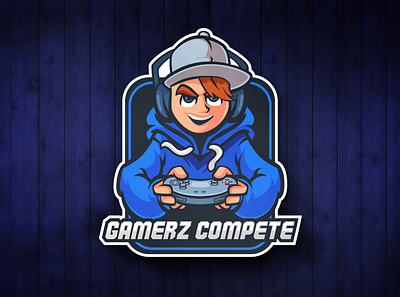 Gamerz Compete console gamer games gaming gaming logo headphone mascot logo ps5 streaming