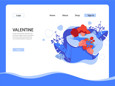 Valentine landing page concept 3