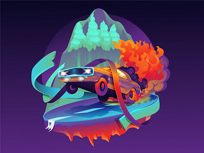 Fire car Illustration