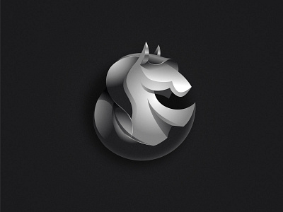 Chrome metallic Horse Logo animal branding chrome gradient grayscale horse logo logo logo inspiration mascot metal symbol