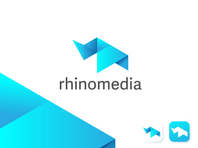 Rainomedia Logo appicon branding gradient logo logoinspiration mascot origami rainomedia symbol