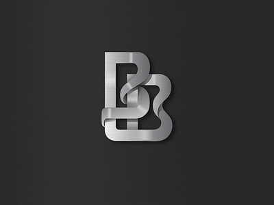 BB logo bb chrome double b icon letter lettermark logo logo inspiration metalic ribbon