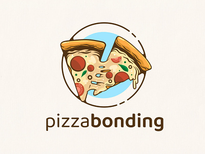 pizza bonding bonding branding cartoon fastfood foods icon illustration junkfood logo logo inspiration pizza restaurant symbol
