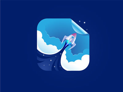 Rocket App Icon app appicon branding gradient icon icon inspiration illustration logo monogram symbol ui web