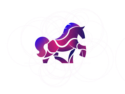Warrior Horse Logo animals branding concept golden ratio gradient horse icon logo mascot minimal trend
