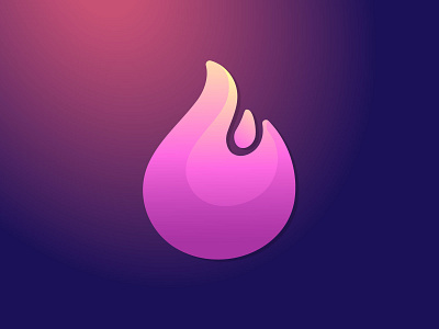 PINK FLAME GRADIENT LOGO branding fire flame hot icon illustration logo logo design symbol