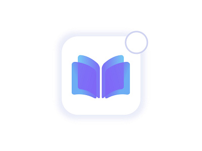 Book App Icon app book books branding gradient icon logo minimal reading ui