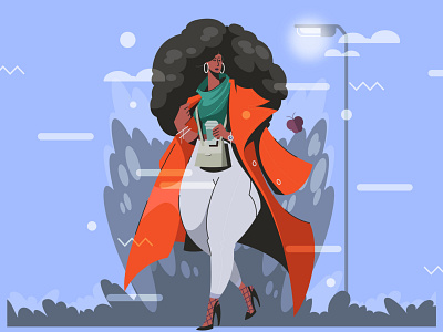 Black fashion women's clothing apparel character clothing fashion girl illustration landingpage lifestyle vector women
