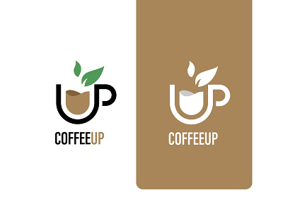 COFFEEUP LOGO branding coffee cup logo minimal tea up
