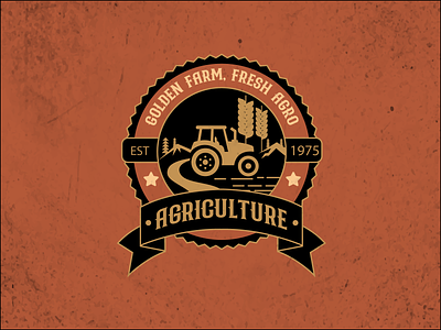 Agriculture Vintage Logo agriculture agro farm logo old style tractor vintage