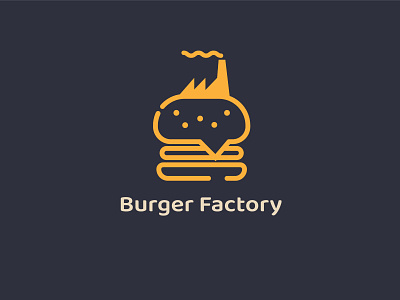 Burger Factory Minimal logo branding fastfood foods logo minimal logo restaurant