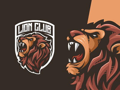 LION CLUB SPORTS MASCOT LOGO animals branding club gaming illustration lion logo mascot logo roar sports team logo