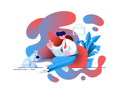 Work from home Flat illustration