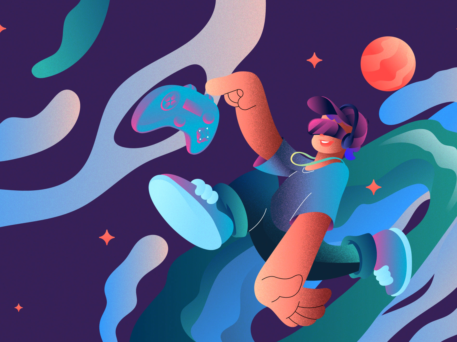 Gaming Boy concept Illustration by DewApples on Dribbble