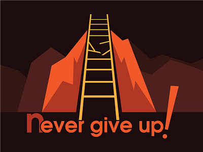 Never Give up 2 design flat style illustration never give up
