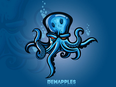 Octopus Mascot Logo angry animal fish illustration illustrator logo mascot octopus under water vector