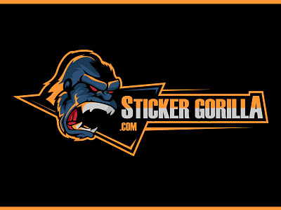 Stickergorilla 2 angry design gorilla kong logo mascot vector