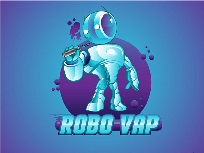 Robo Vap logo character electronic cigarette mascot mascot logo robo robo vap robot smoking technology vap vaping vector