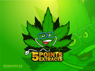 5 Points Extracts extracts logo marijuana mascot medical