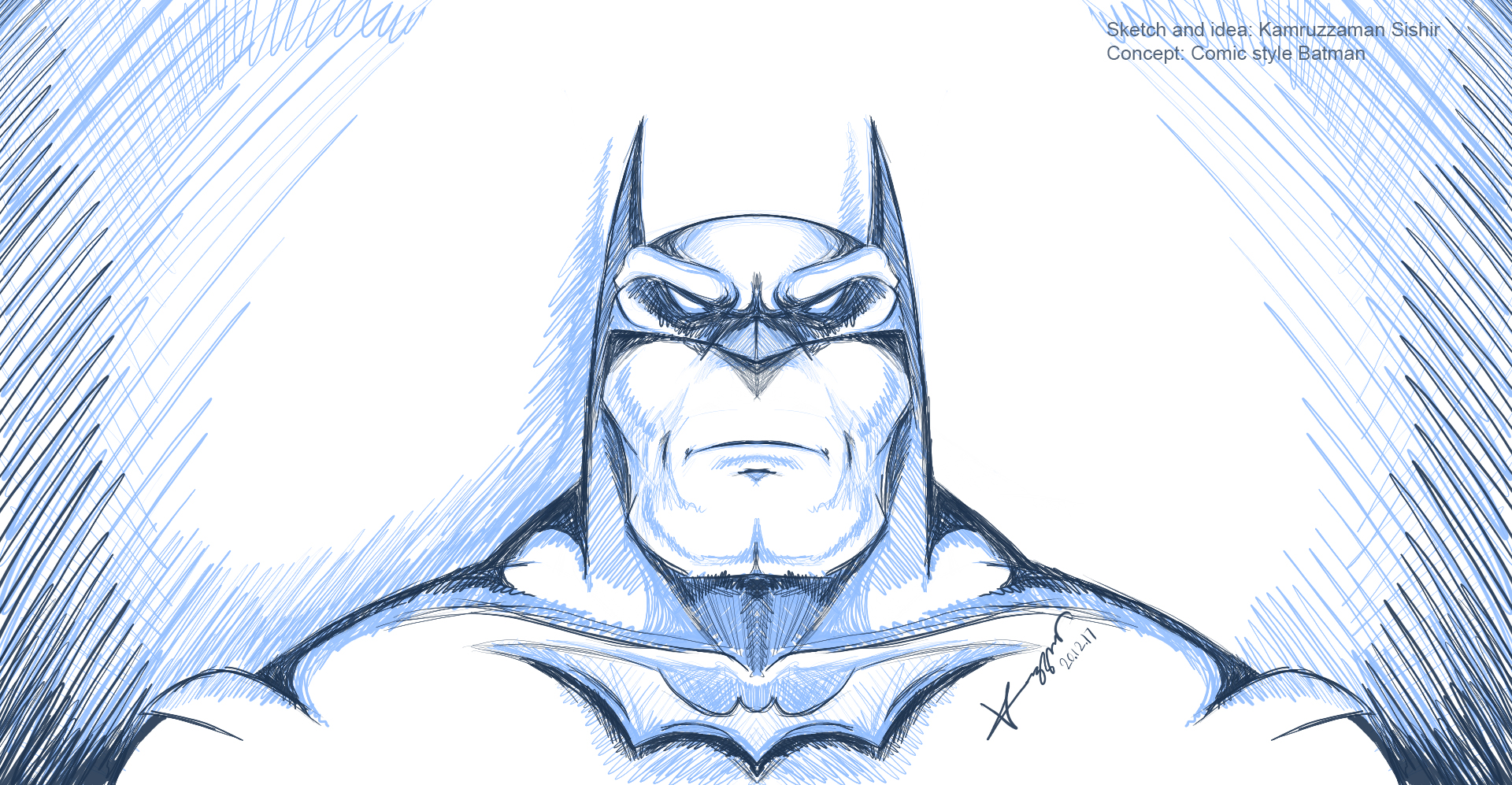 How to draw a Batman Face Full Body Logo Step by Step easy on paper