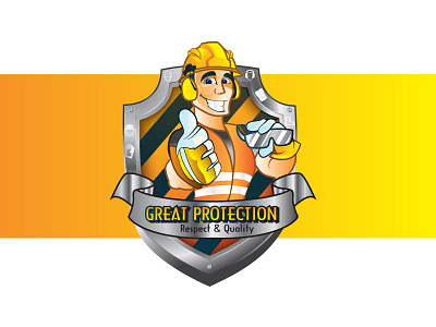 Great Protection construction great protection illustration logo mascot vector