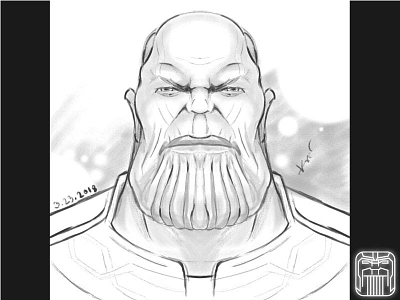 thanos 2018 avengers infinitywar logo pencil sketch thanos universe