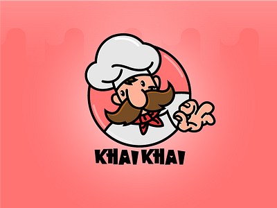 Khai Khai chef cook food illustration lineart logo mascot minimalist restaurant