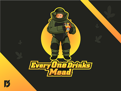 Every One Drinks Mead artwork bee bombsquad drink honey illustration logo logodesign mascot mead tnt vector