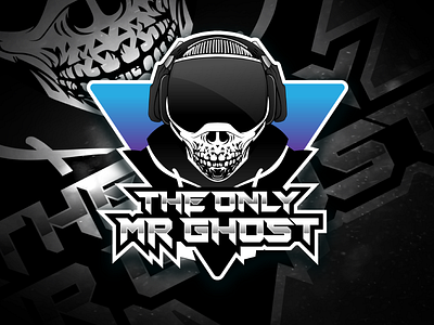 The only mrGhost gaming headphone illustration logo mascot mascotlogo musk skull streamer