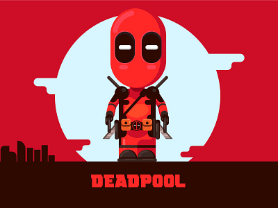 Deadpool 2 cartoon comic deadpool flat funny illustration logo marvel mascot minimal movie superhero