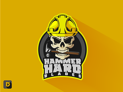 Hammer Hard blades gaming hammer hard hardhat illustration logo mascot mascotlogo service skull