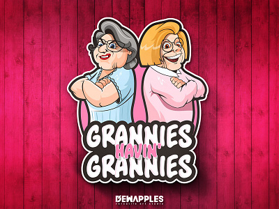 Grannies Havin' Grannies armcrossed cartoonlogo design grannies havin illustration lady logo logodesign mascot mascotlogo woman