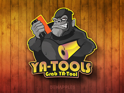 Ya Tools ape cartoon gorilla illustration kong logo logodesign mascot monkey sticker tools vector