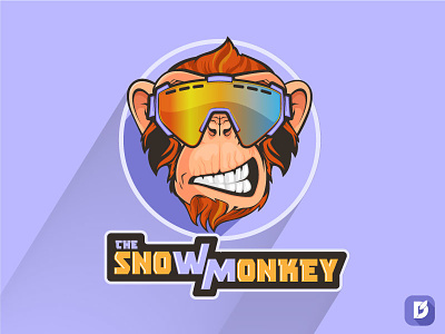 The Snow Monkey animal cartoon cool gaming icon illustration mascot mascot logo monkey logo snowboarding sports vector