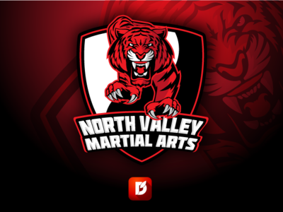 North Valley Martial Arts animallogo illustration karate kungfu martial arts martial arts tiger mascotlogo redlogo teamlogo tiger vectorart