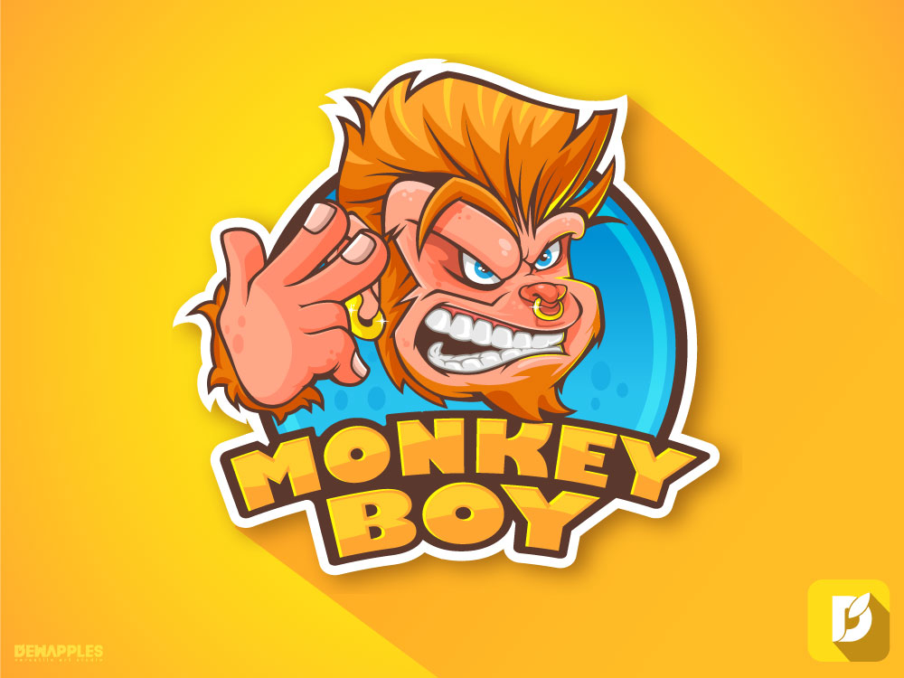 Monkey Boy Mascot Logo by DewApples on Dribbble