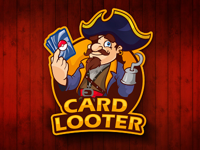 Card Looter card game card looter cartoon character funny illustration logo mascot logo pirate pokemon