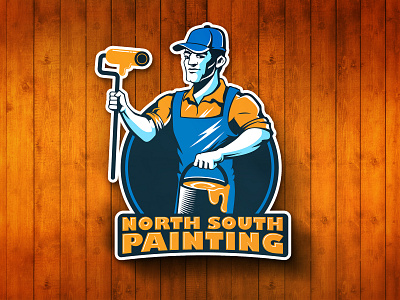 North South Painting character company illustration logo mascot logo painter painting worker
