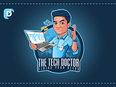 The Tech Doctor- Sohag 360 cartoon character content making digital marketing geek mascot logo tech doctor video making web design