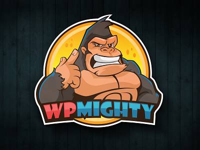 WP MiGHTY animals ape crazy gorilla hiphop kingkong mascot logo monkey vector