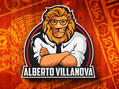 Alberto Villanova animals arm crossed branding cartoon company logo corporate business head lion mascot logo vector