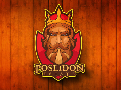 Poseidon crown king kinglogo logo inspiration mascot logo vector