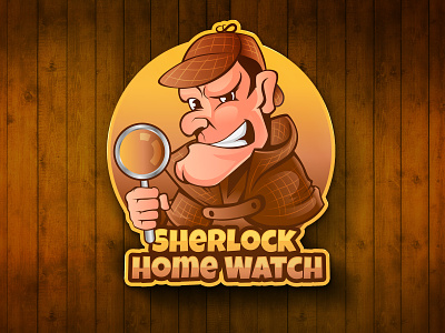 Sherlock Home Watch cartoon design funny home watch logo inspiration mascot character mascot logo sherlock sherlock holmes vector