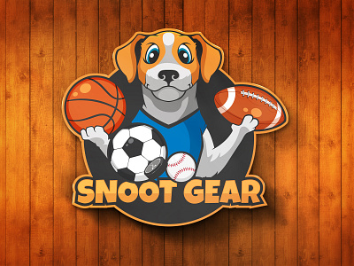 Snoot Gear animals baseball basketball cartoon dog football funny illustration jokey logo inspiration mascot logo pet sports vector