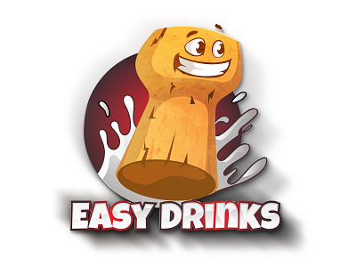 Easy Drinks bear characterdesign cork drawing drinks funny happy cork mascot logo splash