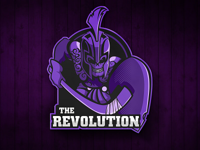 The Revolution character gaming illustration mascot mascot logo purple logo viking logo warrior