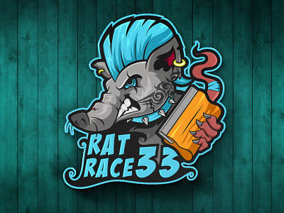 Rat Race 33 hiphop mascot logo mouse ratlogo squeegee warp