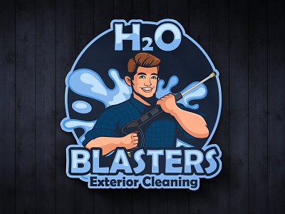 H2O Blasters branding cartoon character character design exterior cleaning h2o illustration logo mascot logo service logo vector
