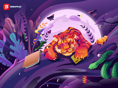 Relaxing Tiger Illustration